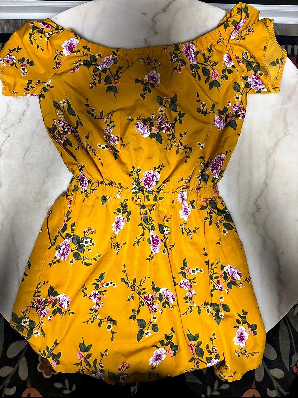 Stylehouse Floral Mini Dress in Yellow Size XL Like New